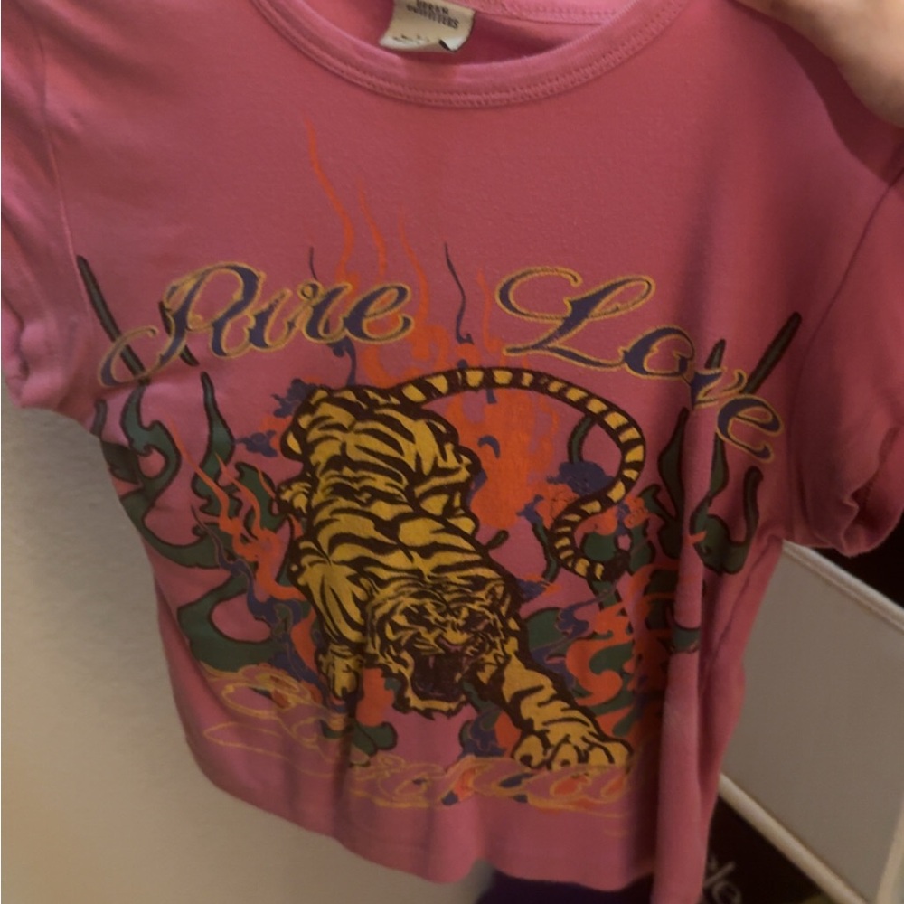 Urban Outfitters Pink Tee with Graphic Design